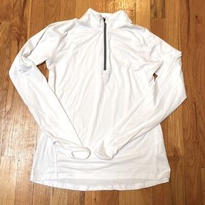 White 3/4 active zip up